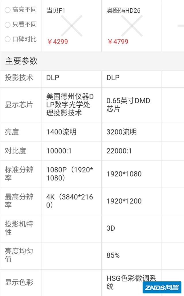 当贝家用投影f1和奥图码家用投影机hd26哪个好用？