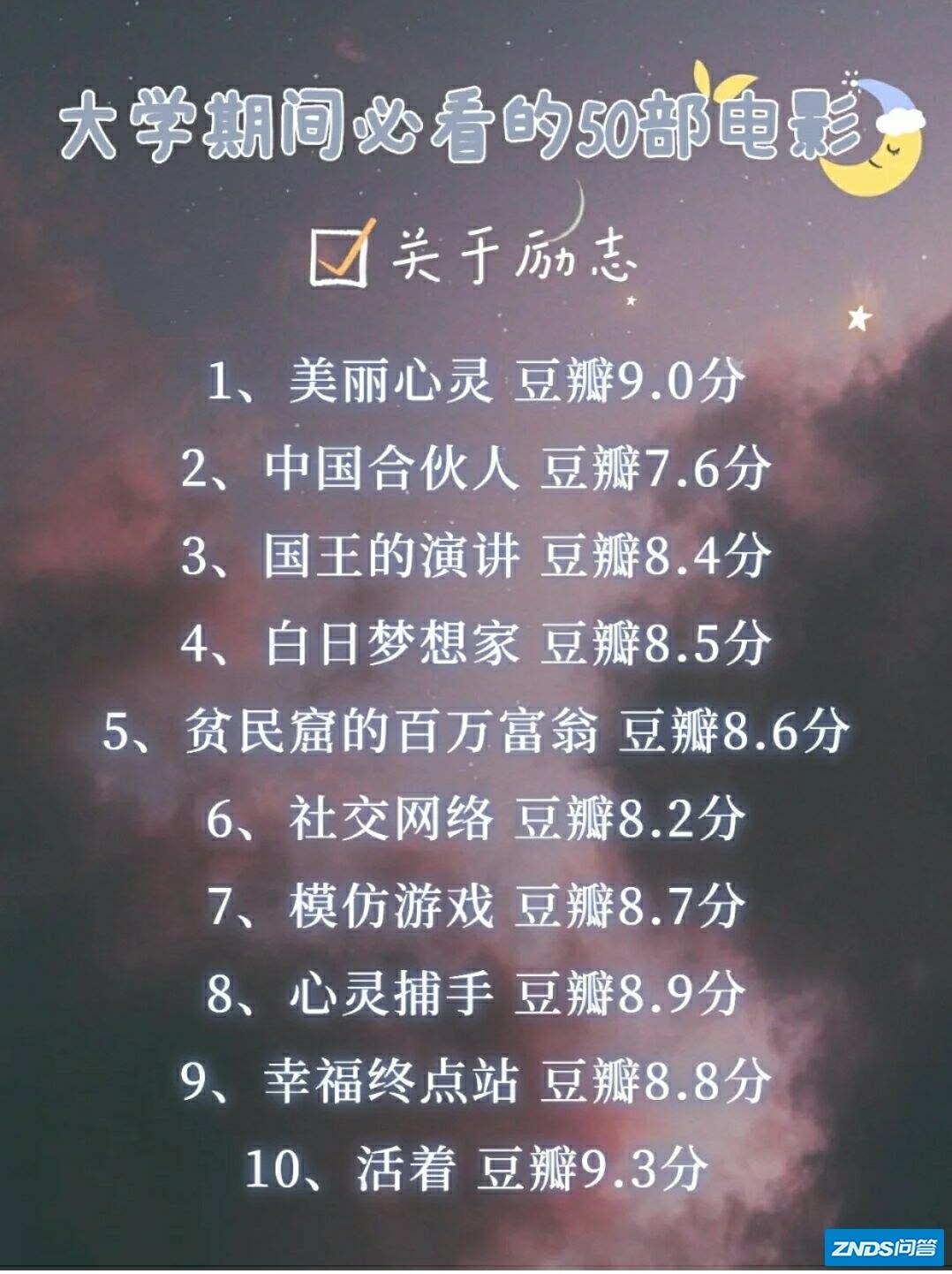 大学期间必看的50部影片（提升自我）