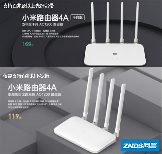 价格仅差50元，小米路由器4A与千兆版区别很大吗？