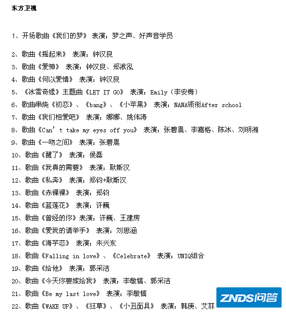 东方卫视2014年跨年演唱会晚会节目单 明星嘉宾有哪些